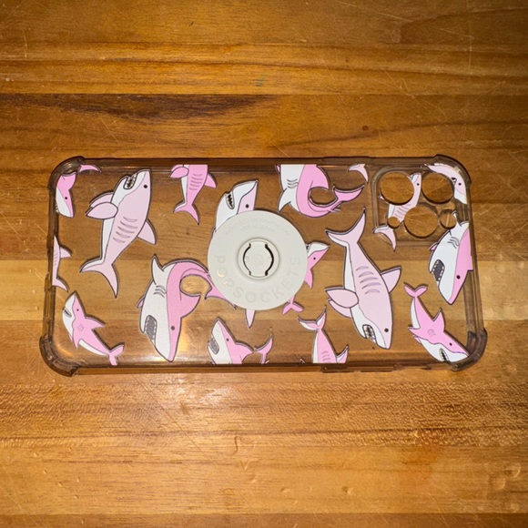 Clear Pink Shark iPhone 11 Pro Max phone case - Picture 1 of 2